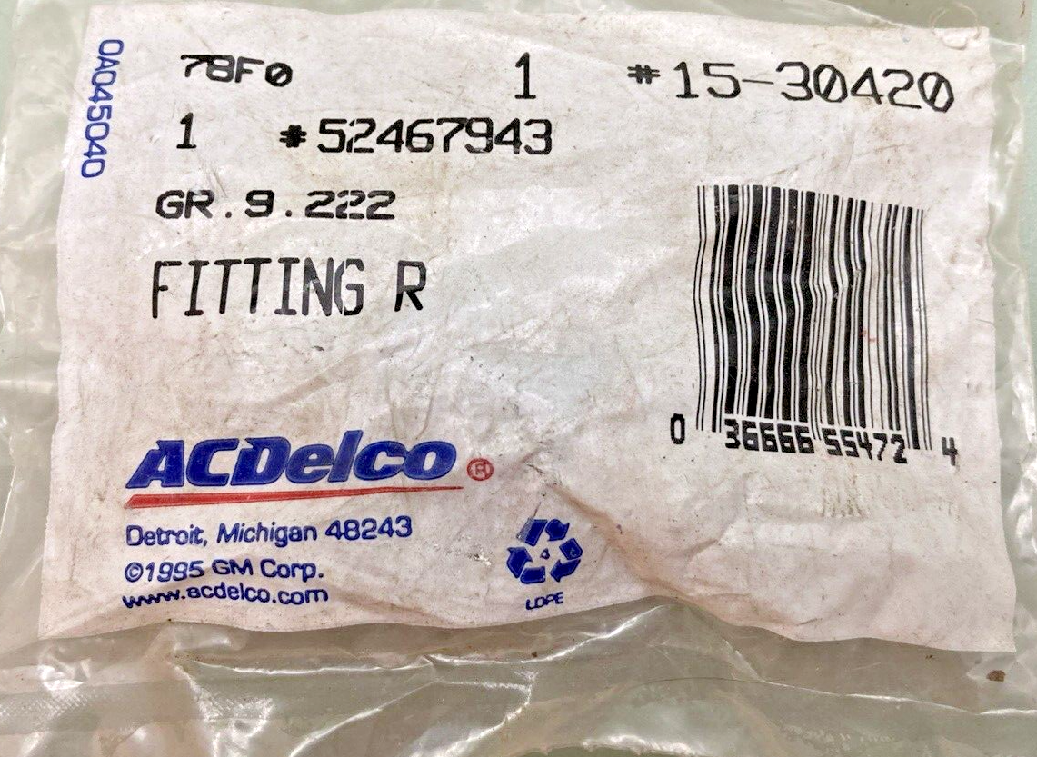 NEW GENUINE ACDELCO 52467943 FITTING A/C (LOW, SIDE)