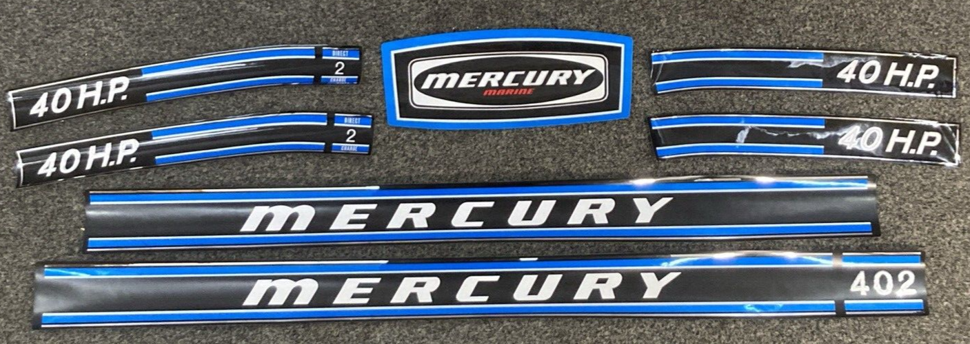 NEW GENUINE MERCURY 37-61285A73 DECAL KIT 40 HP BLACK BLUE