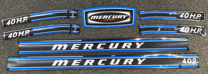 NEW GENUINE MERCURY 37-61285A73 DECAL KIT 40 HP BLACK BLUE