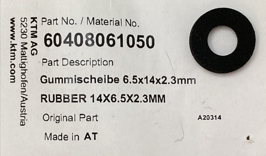 NEW GENUINE KTM 60408061050 Rubber 14X6.5X2.3MM
