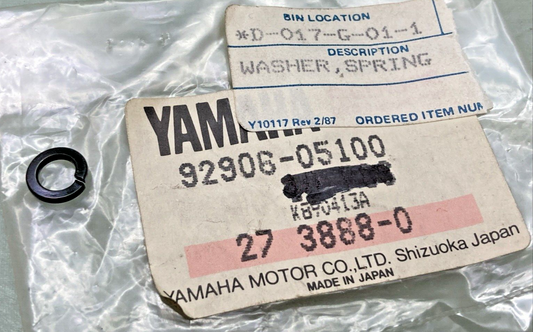 QTY 9 NEW GENUINE YAMAHA 92906-05100 WASHER, SPRING