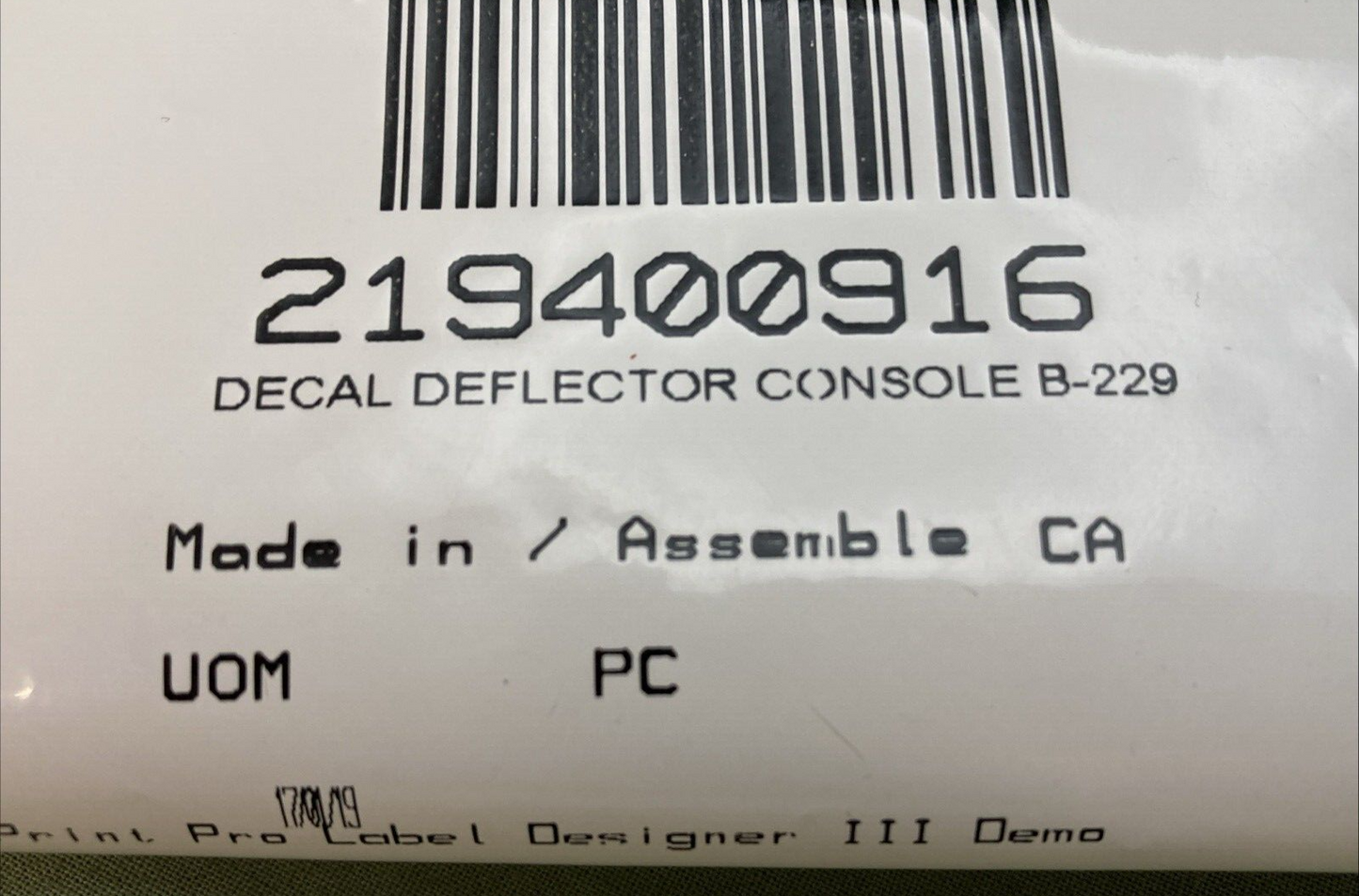 NEW GENUINE CAN-AM 219400916 Decal DEFLECTOR CONSOLE B