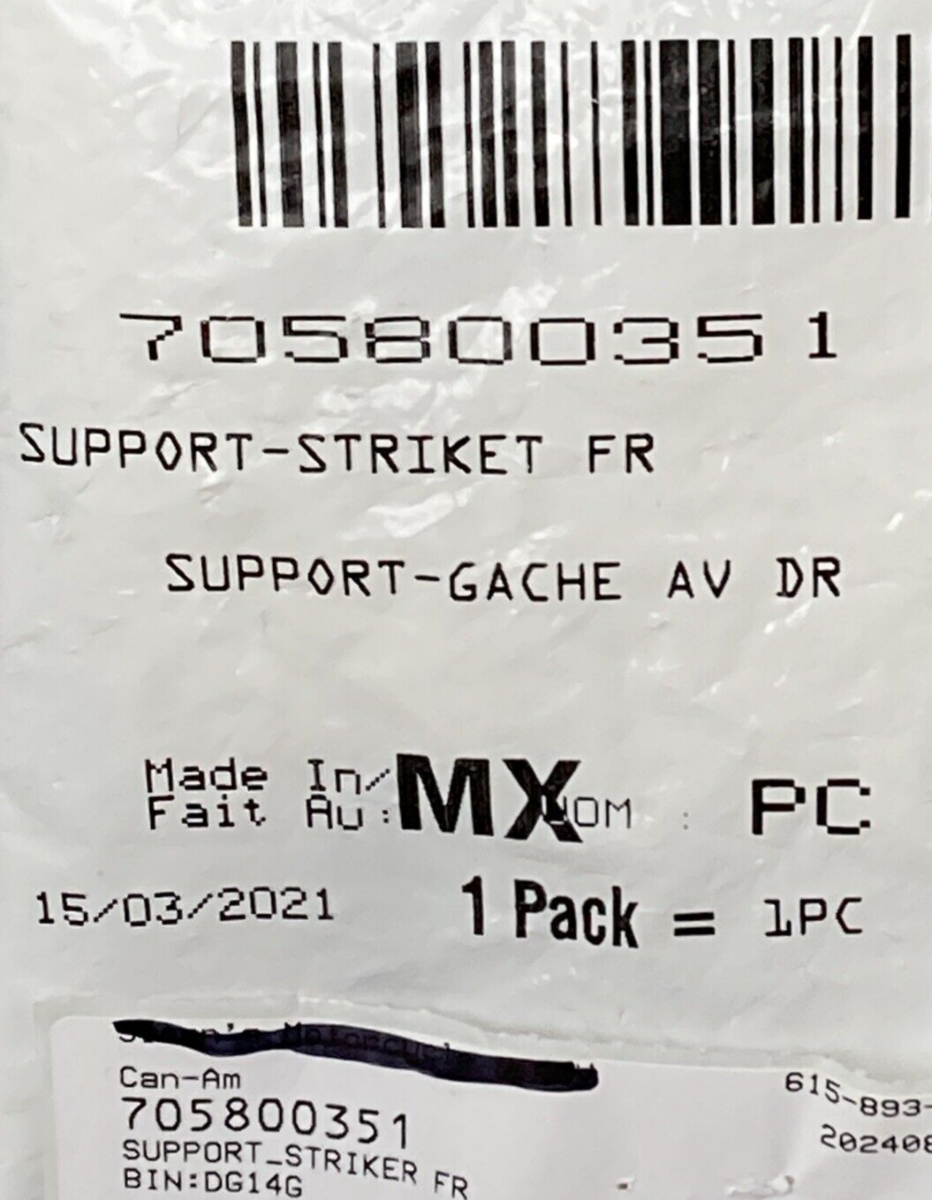 NEW GENUINE BRP 705800351 RH Front Striker Support