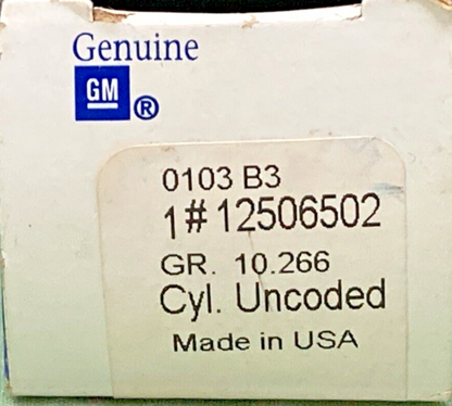 NEW GENUINE GM 12506502 CYLINDER, INSTRUMENT PANEL COMPARTMENT DOOR LOCK UNCODE