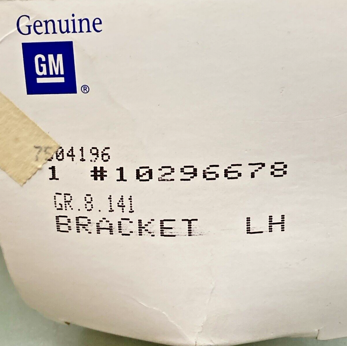 NEW GENUINE GM 10296678 BRACKET ASSEMBLY, FRONT FENDER REAR UPPER