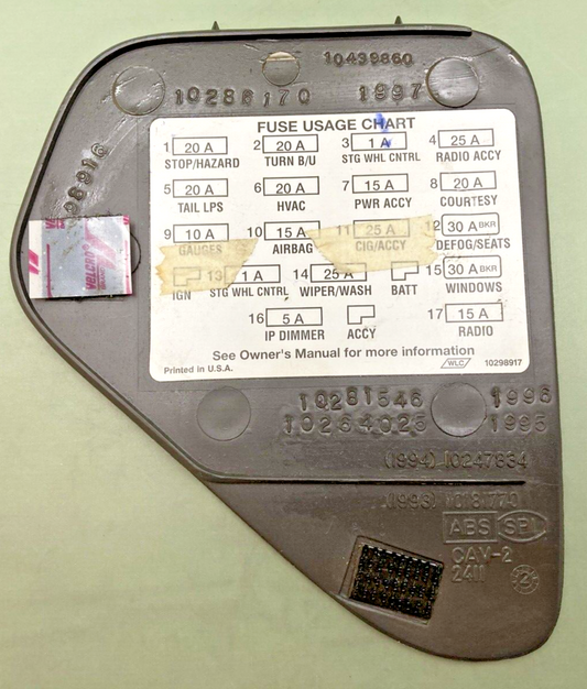 NEW GENUINE GM 10281546 DOOR ASSEMBLY, INSTRUMENT PANEL FUSE BLOCK ACCESS