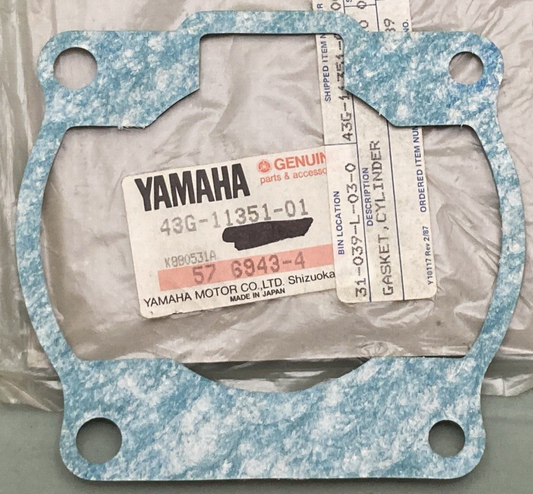 NEW GENUINE YAMAHA 43G-11351-01 Gasket Cylinder