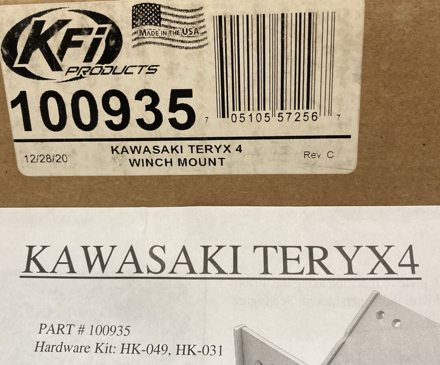 NEW GENUINE KFI 100935 Winch Mount Kit TERYX4 KAWASAKI