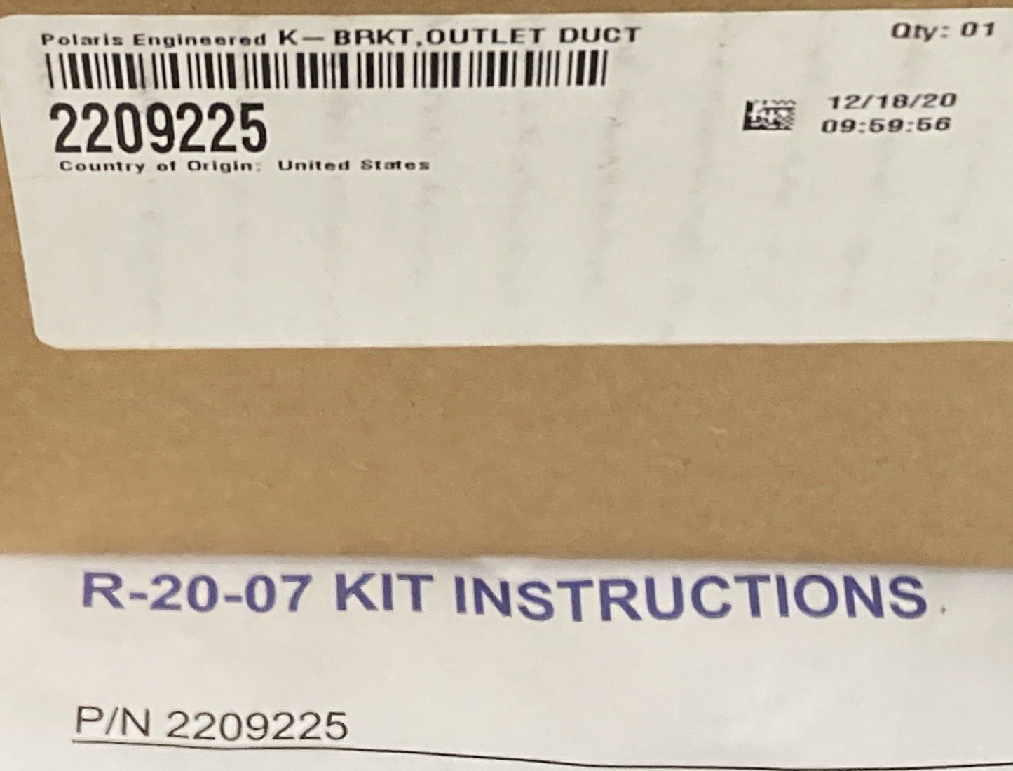 NEW GENUINE POLARIS 2209225 KBRKT,OUTLET DUCT
