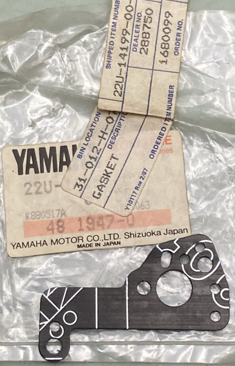 NEW GENUINE YAMAHA 22U-14199-00 GASKET CARBURETOR
