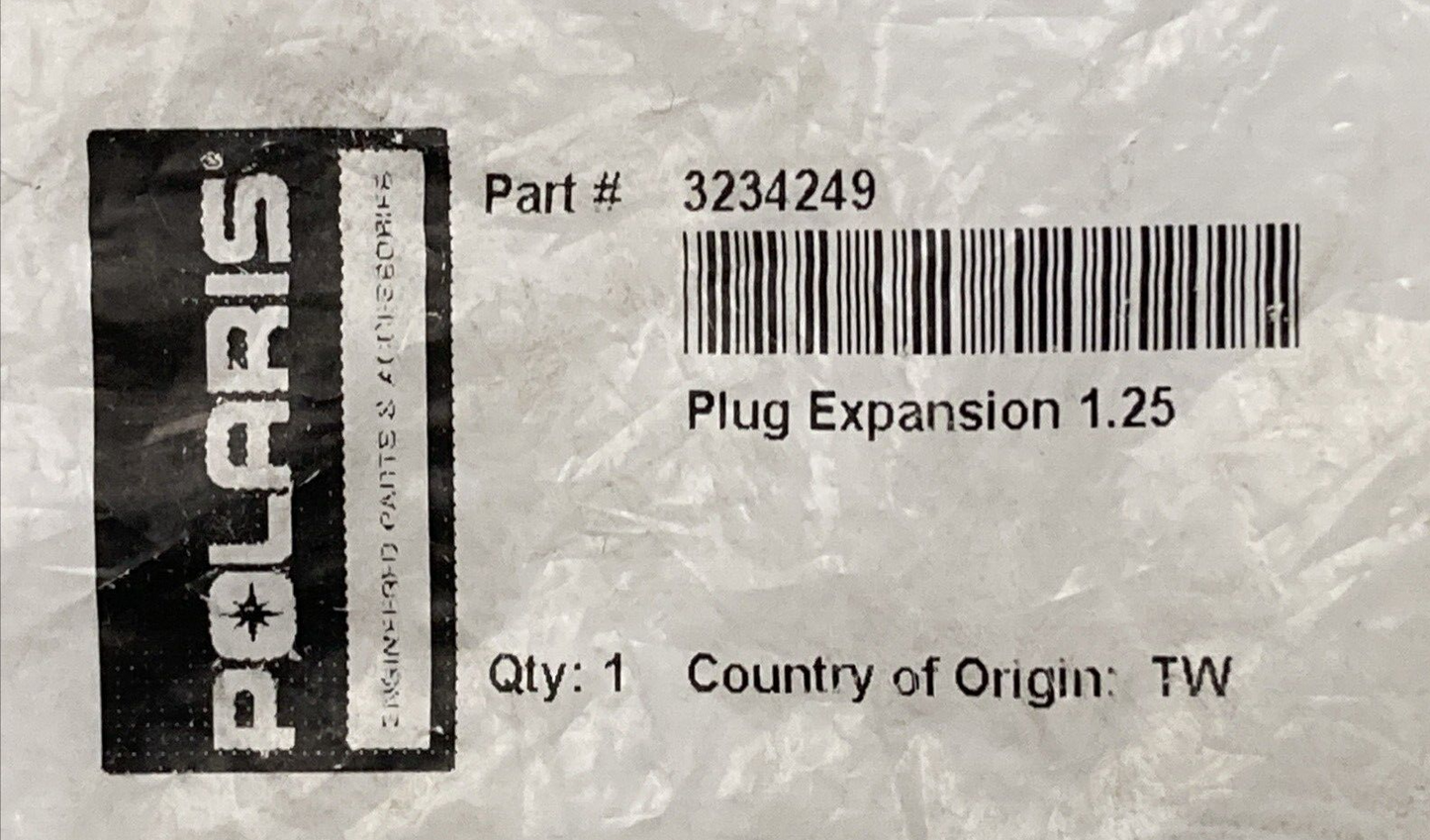 NEW GENUINE POLARIS 3234249 Expansion Plug 1.25