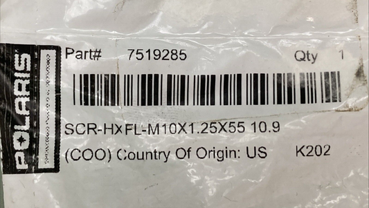 NEW GENUINE POLARIS 7519285 Scr - Hxfl - M10X1.25X55 10.9