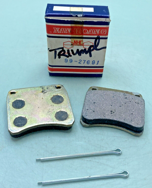 NEW GENUINE NAN HOANG NHC 99-2769 DISC BRAKE PAD SET AND COTTER PINS FOR TRIUMPH