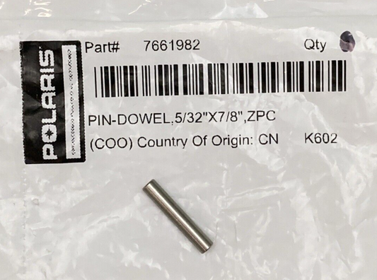 QTY 2 NEW GENUINE POLARIS 7661982 Pin - Dowel 5/32" X 7/8"