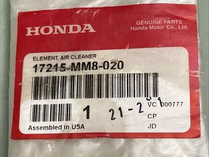 NEW GENUINE HONDA 17215-MM8-020 ELEMENT AIR CLEANER