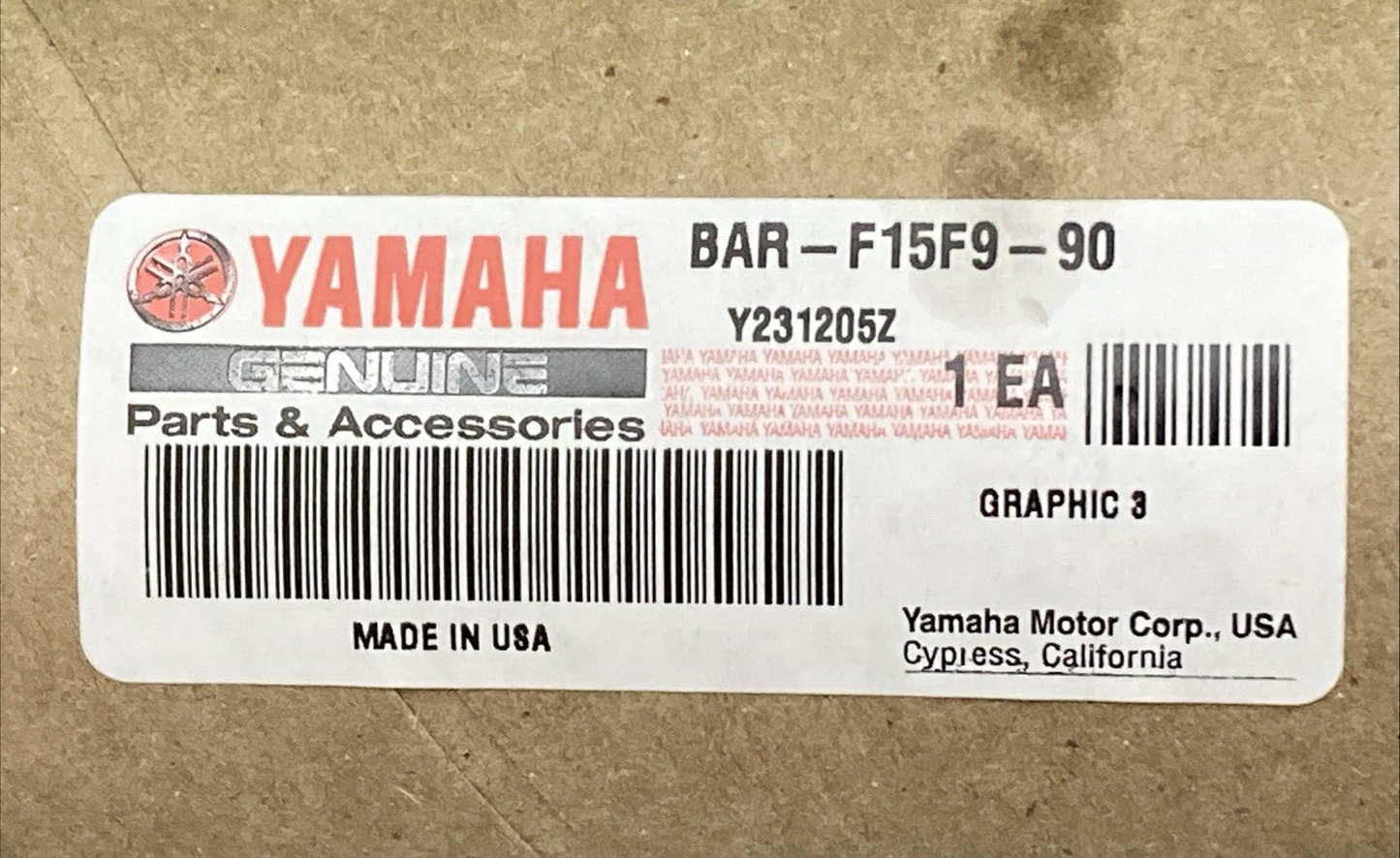 NEW GENUINE YAMAHA BAR-F15F9-90 GRAPHIC 3