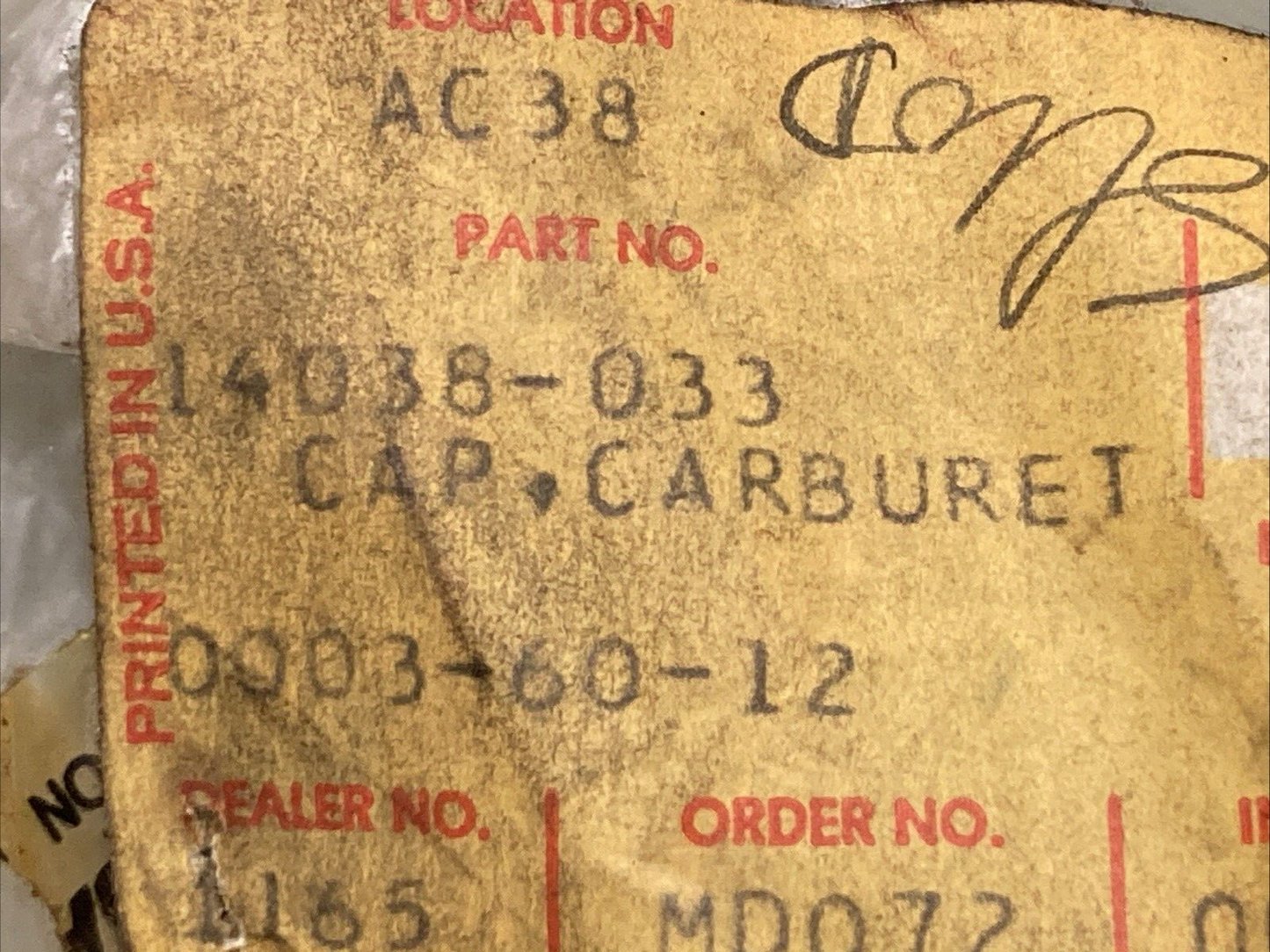 NEW REPLACES KAWASAKI 14038-033 CAP CARBURETOR