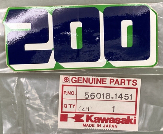 NEW GENUINE KAWASAKI 56018-1451 MARK SIDE "200" BLUE GREEN