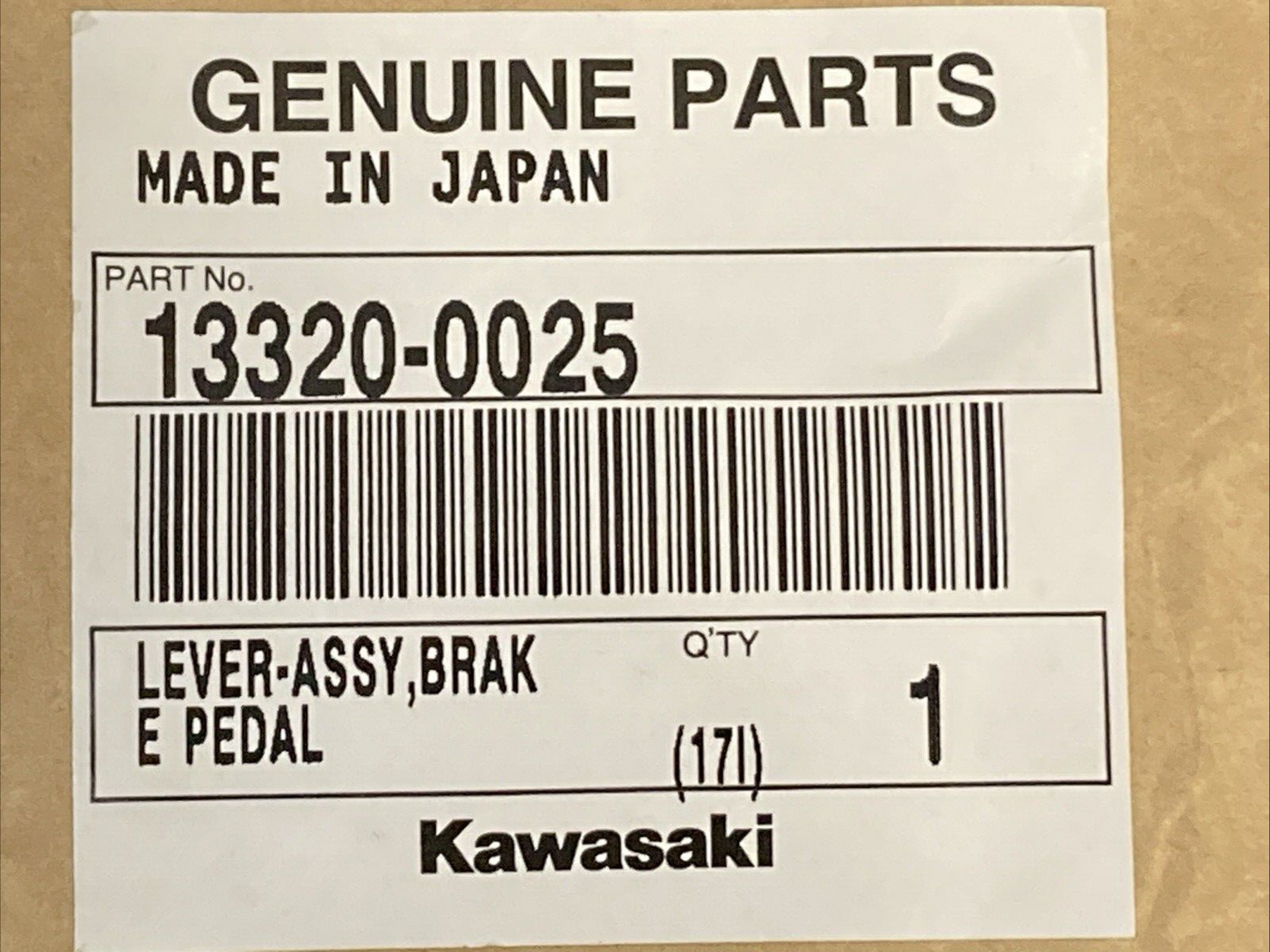 NEW GENUINE KAWASAKI 13320-0025 Lever Assembly, Brake Pedal