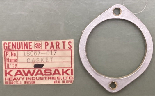 QTY 2 NEW GENUINE KAWASAKI 18067-017 GASKET EXHAUST PIPE