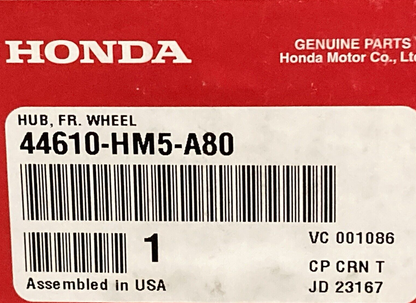 NEW GENUINE HONDA 44610-HM5-A80 Hub, Fr. Wheel