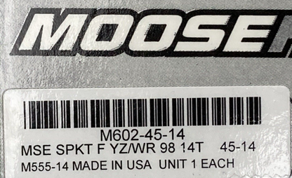 NEW GENUINE MOOSE RACING M602-45-14 SPKT F YZ/WR 98 14T