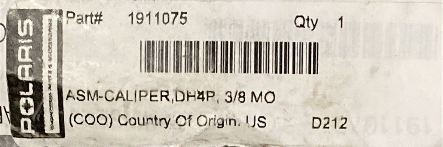 NEW GENUINE POLARIS 1911075 BRAKE CALIPER DH4P 3/8 MOUNT