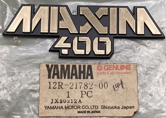 NEW GENUINE YAMAHA 12R-21782-00 EMBLEM 2 MAXIM 400 GOLD BLACK