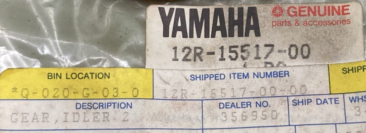 NEW GENUINE YAMAHA 12R-15517-00 GEAR IDLER 2