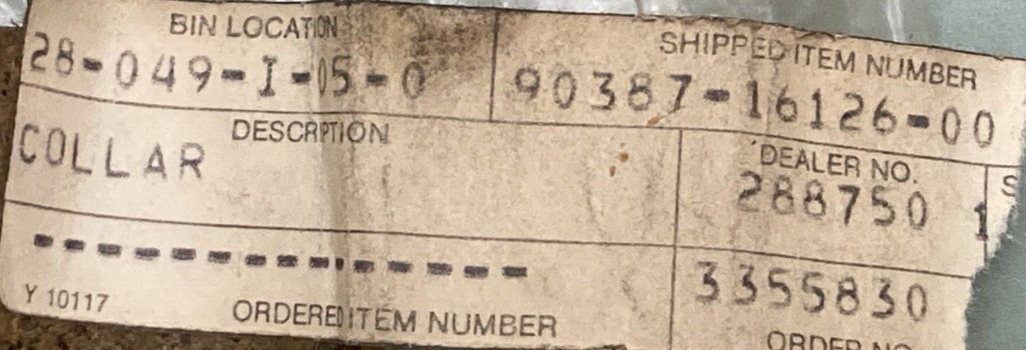 NEW REPLACES YAMAHA 90387-16126-00 COLLAR