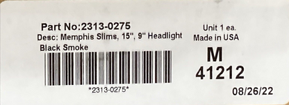 NEW GENUINE MEMPHIS SHADES 2313-0275 Slim Windshield BLK SMOKE 15"9"