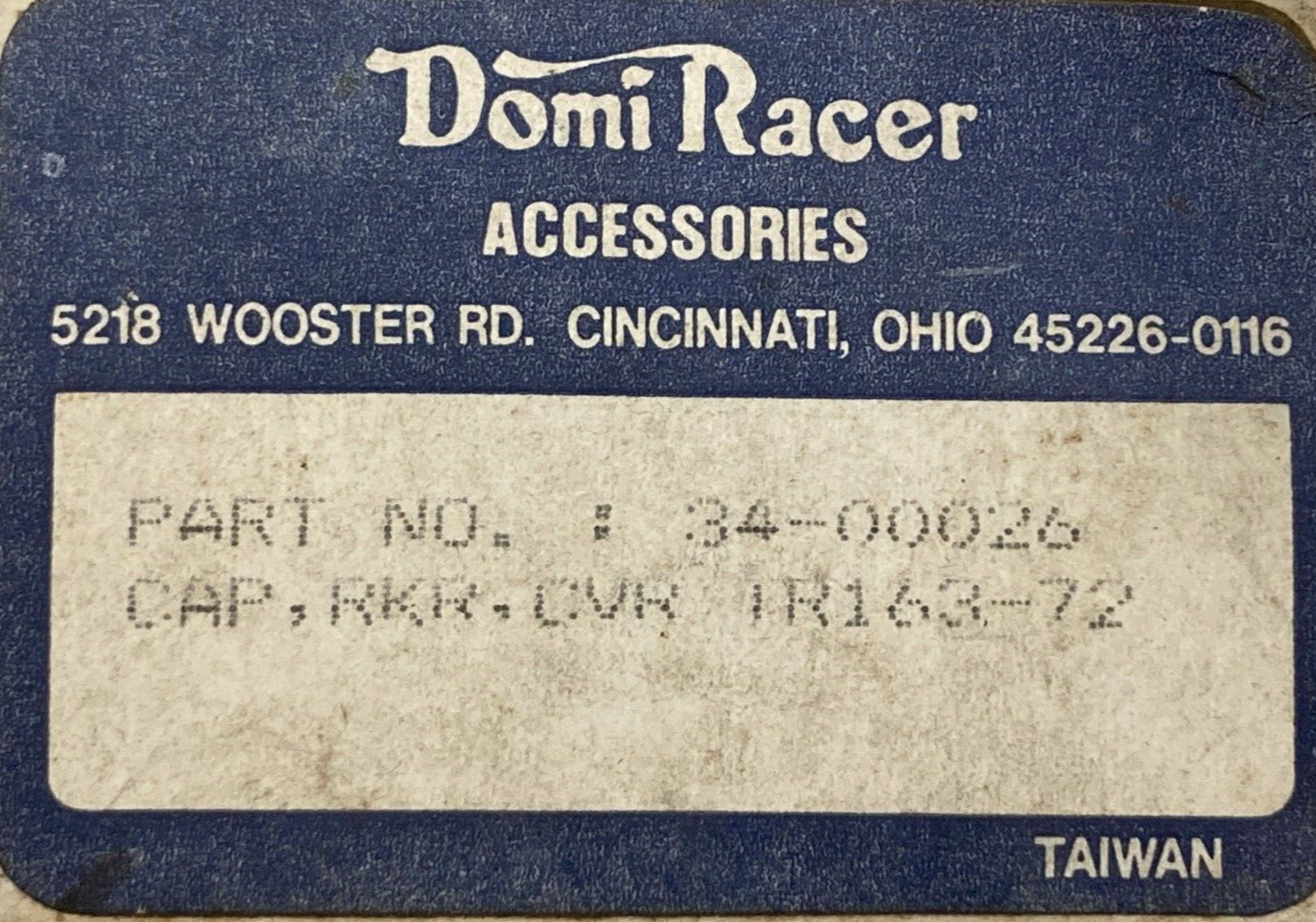 NEW GENUINE DOMI RACER 34-00026 CAP RKR COVER CHROME