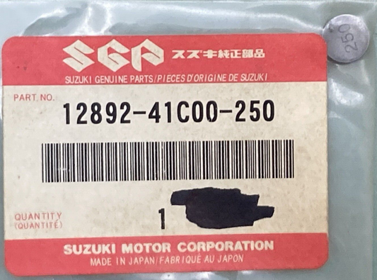 NEW GENUINE SUZUKI 12892-41C00-250 Shim Tappet (T:2.50)
