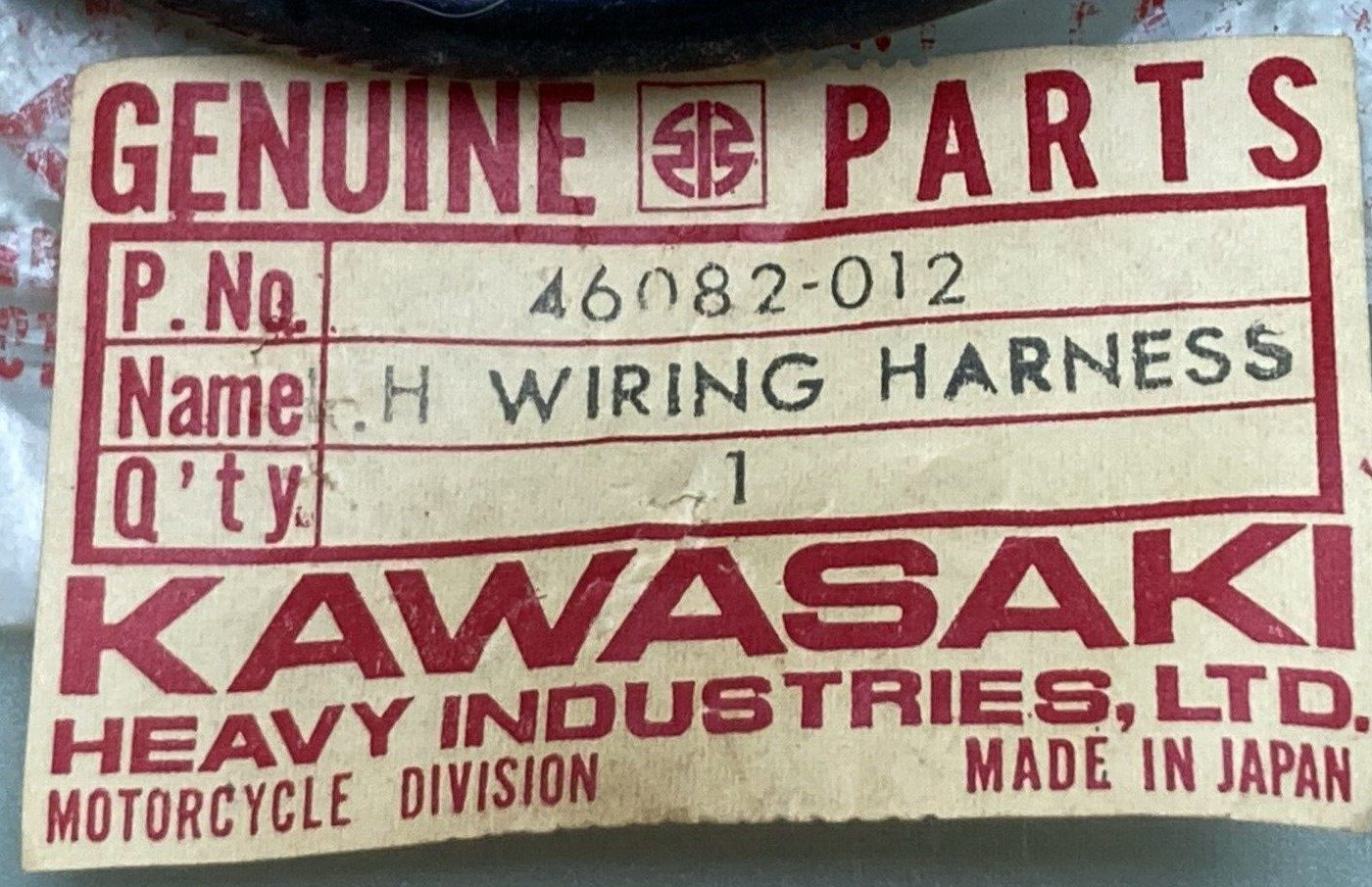 NEW GENUINE KAWASAKI 46082-012 LH WIRING HARNESS 26"LENGTH