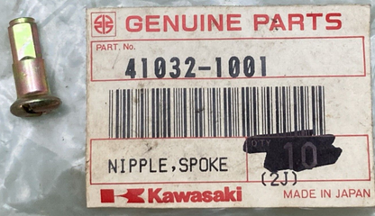QTY 10 NEW GENUINE KAWASAKI 41032-1001 NIPPLE SPOKE