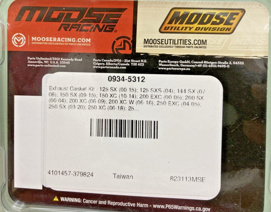 NEW GENUINE MOOSE RACING 0934-5312 EXHAUST GASKET KIT