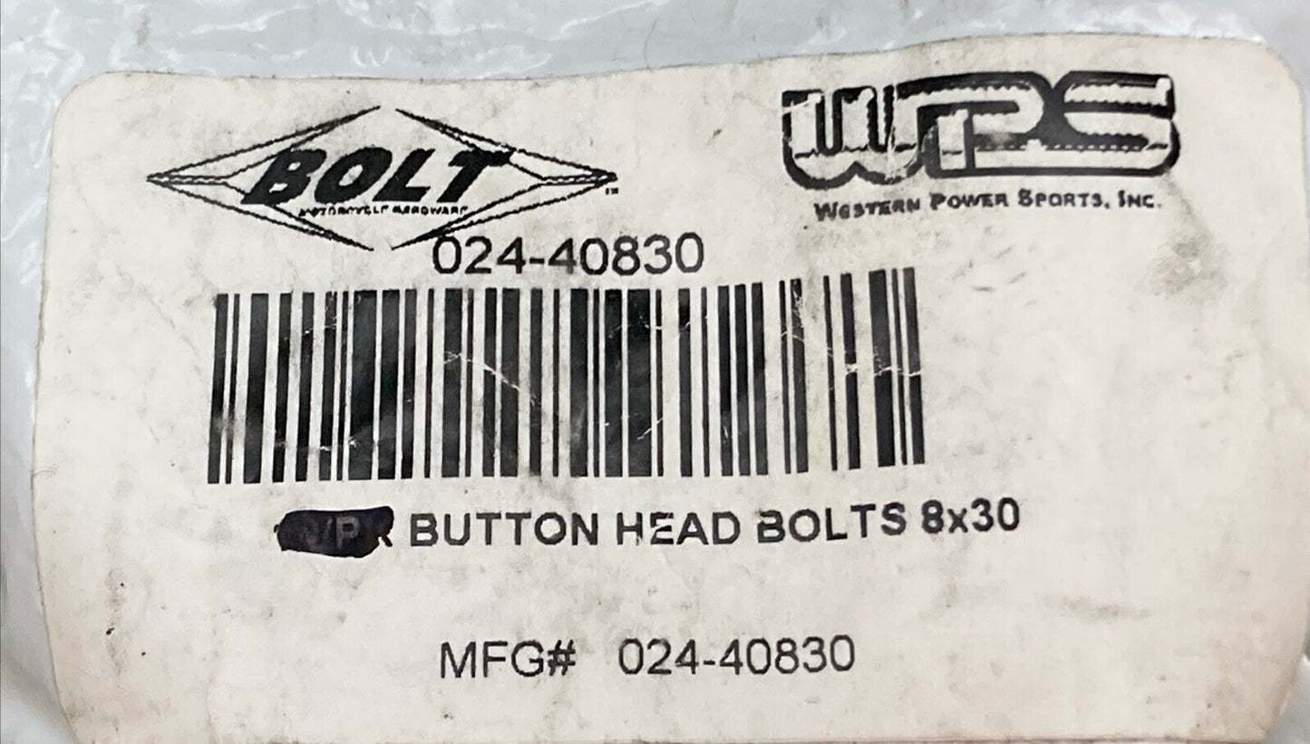 NEW GENUINE WPS 024-40830 BUTTON HEAD BOLTS, 8X30 10/PK