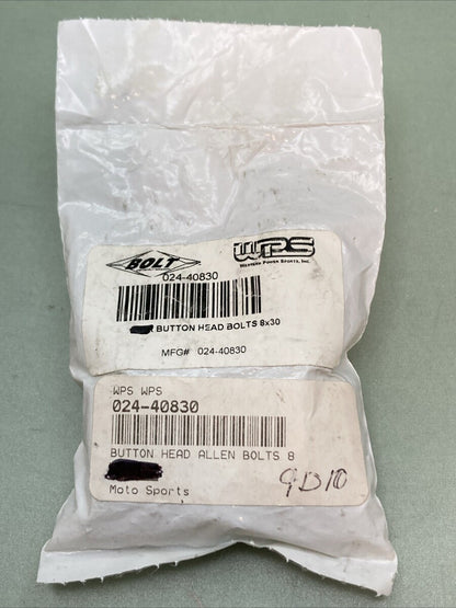 NEW GENUINE WPS 024-40830 BUTTON HEAD BOLTS, 8X30 10/PK