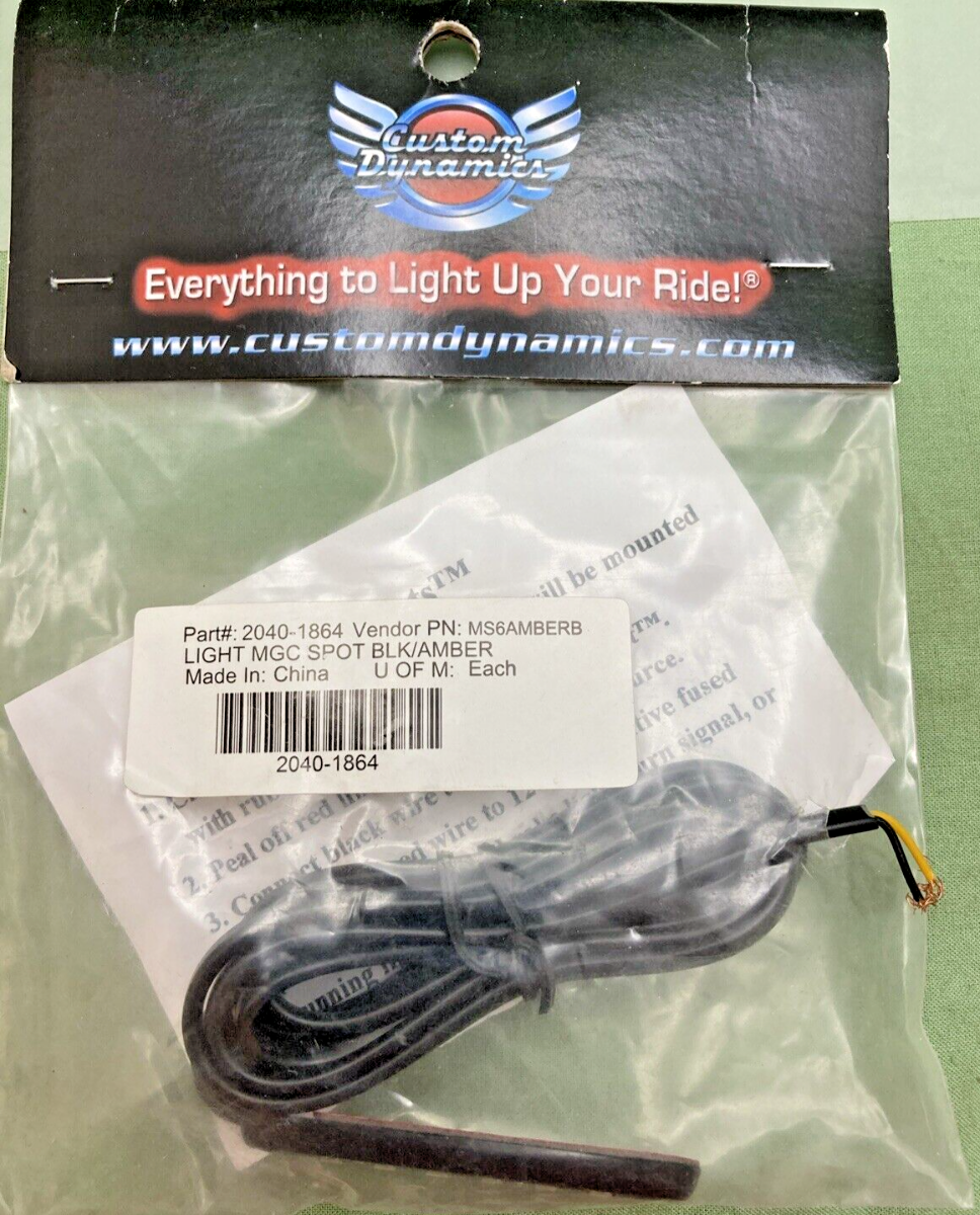 NEW GENUINE CUSTOM DYNAMICS 2040-1864 LIGHT MAGIC SPOT, AMBER/BLACK