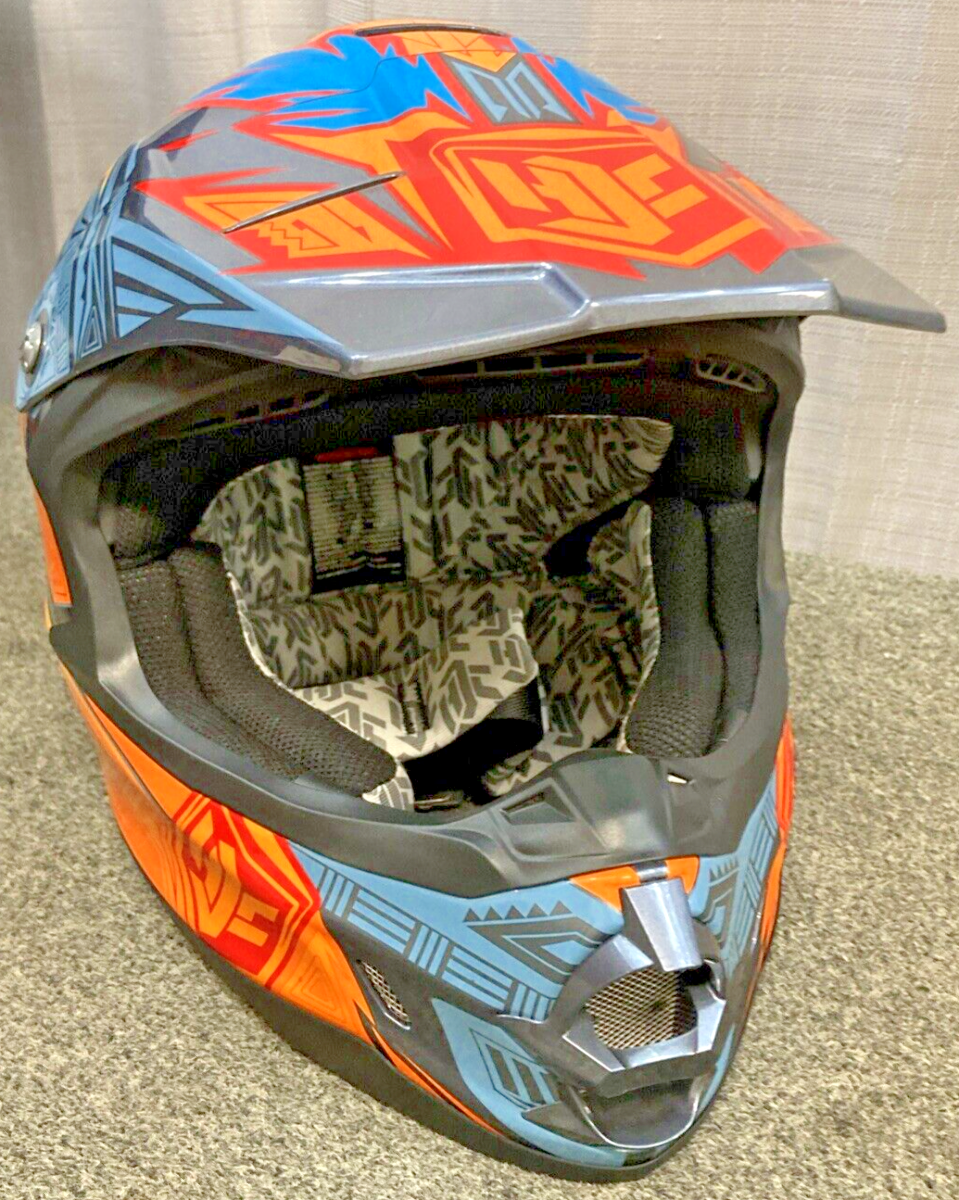 NEW GENUINE HJC FG-X LEGENDARY LUCHA MC3H HELMET MED, ORANGE/YELLOW