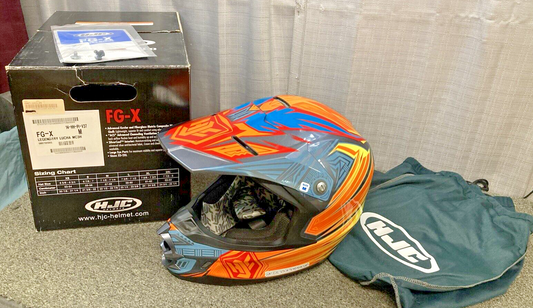 NEW GENUINE HJC FG-X LEGENDARY LUCHA MC3H HELMET MED, ORANGE/YELLOW