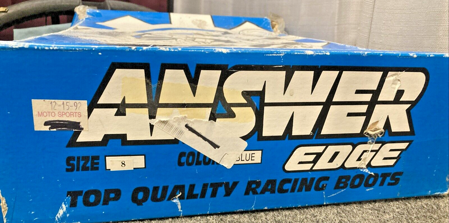 NEW GENUINE ANSWER EDGE RACING BOOTS BLUE, MEN SIZE 8