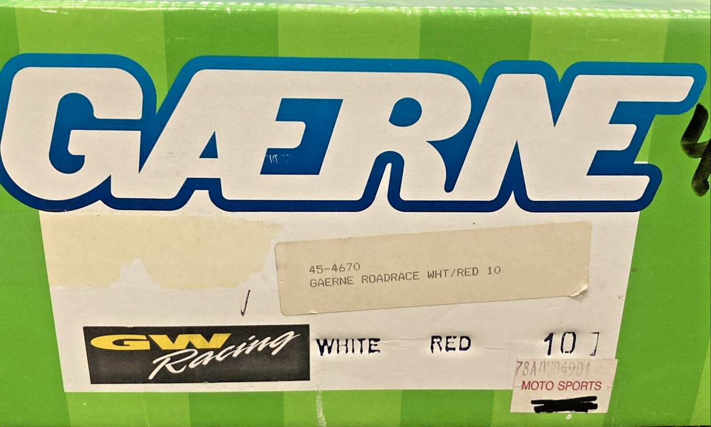 NEW GENUINE GAERNE RACING BOOTS MEN SIZE 10, RED/WHITE