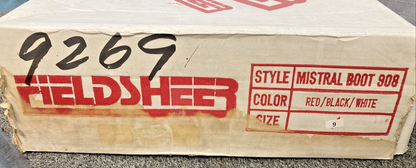 NEW GENUINE FIELDSHEER RACING BOOTS MEN SIZE 9, RED