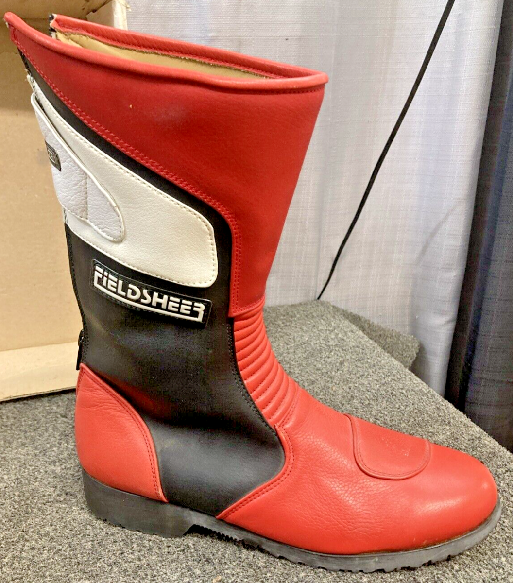 NEW GENUINE FIELDSHEER RACING BOOTS MEN SIZE 9, RED