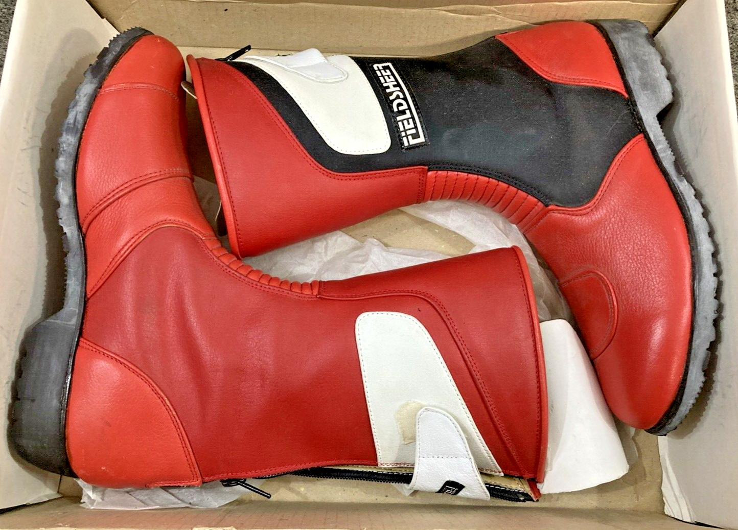 NEW GENUINE FIELDSHEER RACING BOOTS MEN SIZE 9, RED