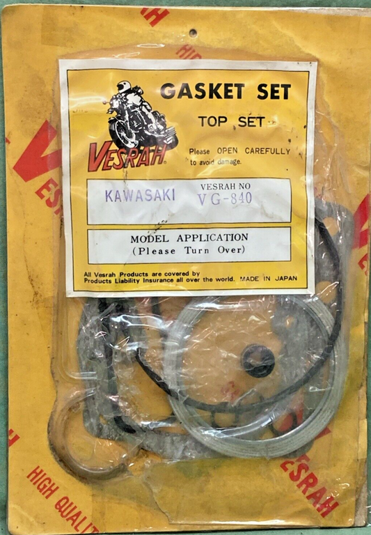 NEW GENUINE VESRAH VG-840 FOR KAWASAKI GASKET SET, INCOMPLETE KIT