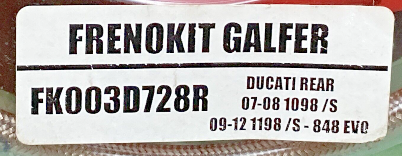 NEW GENUINE FRENOKIT GALFER FKOO3D728R STAINLESS STEEL REAR HYDRAULIC BRAKE LINE