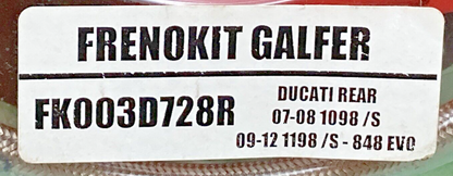 NEW GENUINE FRENOKIT GALFER FKOO3D728R STAINLESS STEEL REAR HYDRAULIC BRAKE LINE