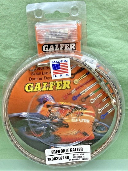 NEW GENUINE FRENOKIT GALFER FKOO3D728R STAINLESS STEEL REAR HYDRAULIC BRAKE LINE